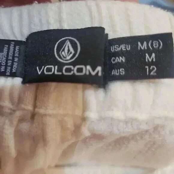 Volcom Women's White Cotton Sun Spent Drawstring Pants - Picture 11 of 12